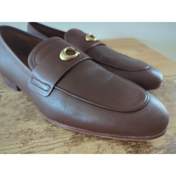 Coach Sculpt C Leather Loafers Mens 9.5D Brown EUC - Picture 6 of 10